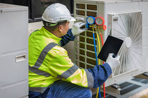 Professional Air Duct Cleaning technician working in Palmyra, NJ